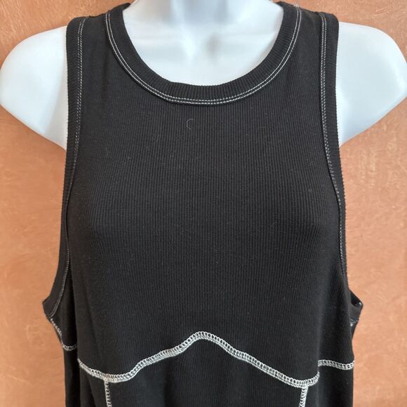 OSOS Design Maxi Dress Sz US12. Black Sleeveless Summer Boho Cotton Stretch - Picture 4 of 12